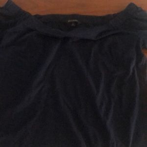 Blue cotton off shoulder wide neck banana republic navy blue top